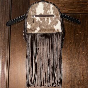 Cowhide Leather Fringe Mini Backpack